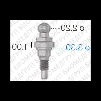 Аттачмент сферический, прямой, SwedenMartina 3.3 мм х 1 мм AAS3301