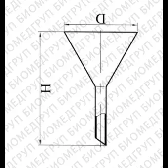 Воронка лабораторная, стекло, d 36 мм, h 50 мм, Россия, 277