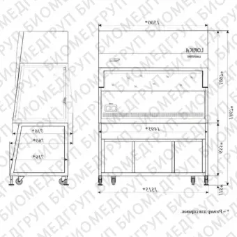 Бокс шкаф биологической безопасности, защита продукта, вертикальный поток, ширина рабочей поверхности 150 см, БАВнп01ЛаминарС1,5 LORICA, Ламинарные системы, 1RD.00115.0