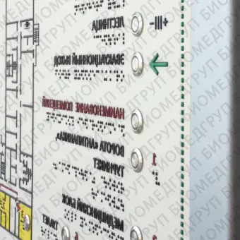 Тактильнозвуковая мнемосхема Лабиринт 610х470 на конференц стойке с индукционной системой