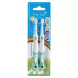 Brush-Baby FirstBrush зубная щетка 0-18 мес, 2 шт., бирюзовая